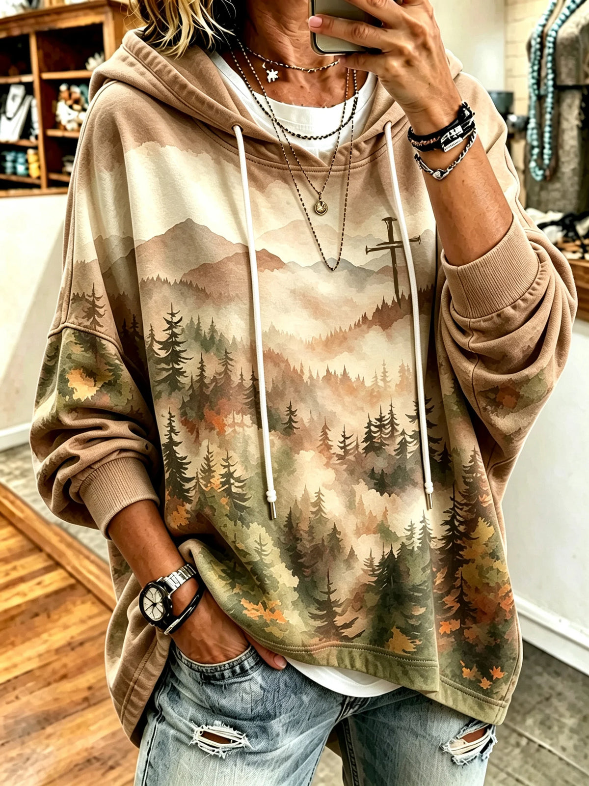 Women's Faith Print Casual Sweatshirt