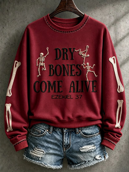 Women's Casual Printed Long-Sleeve Sweatshirt