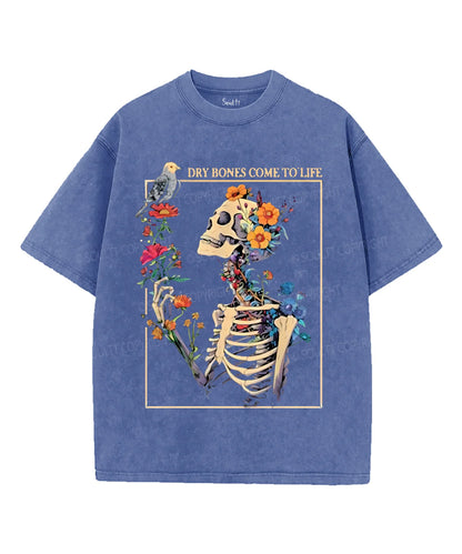 Dry Bones Come To Life Unisex Washed Christian T-shirt
