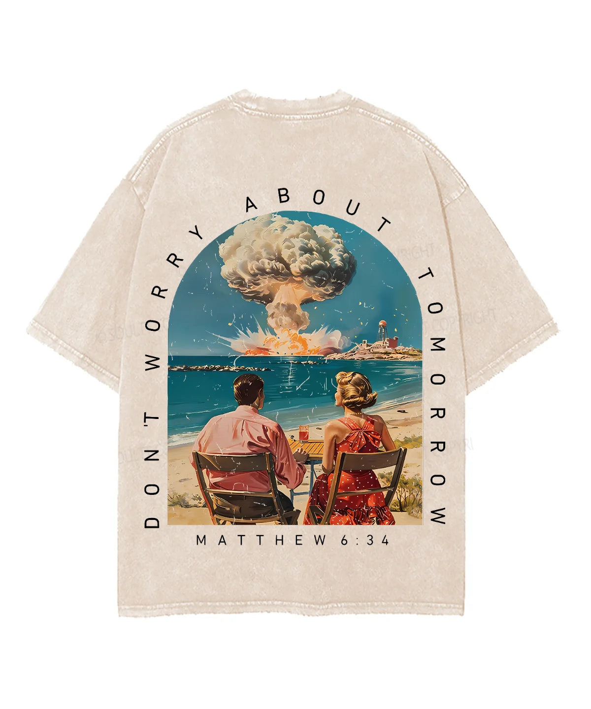 Don't Worry About Tomorrow Double Sided Unisex Washed Christian T-shirt