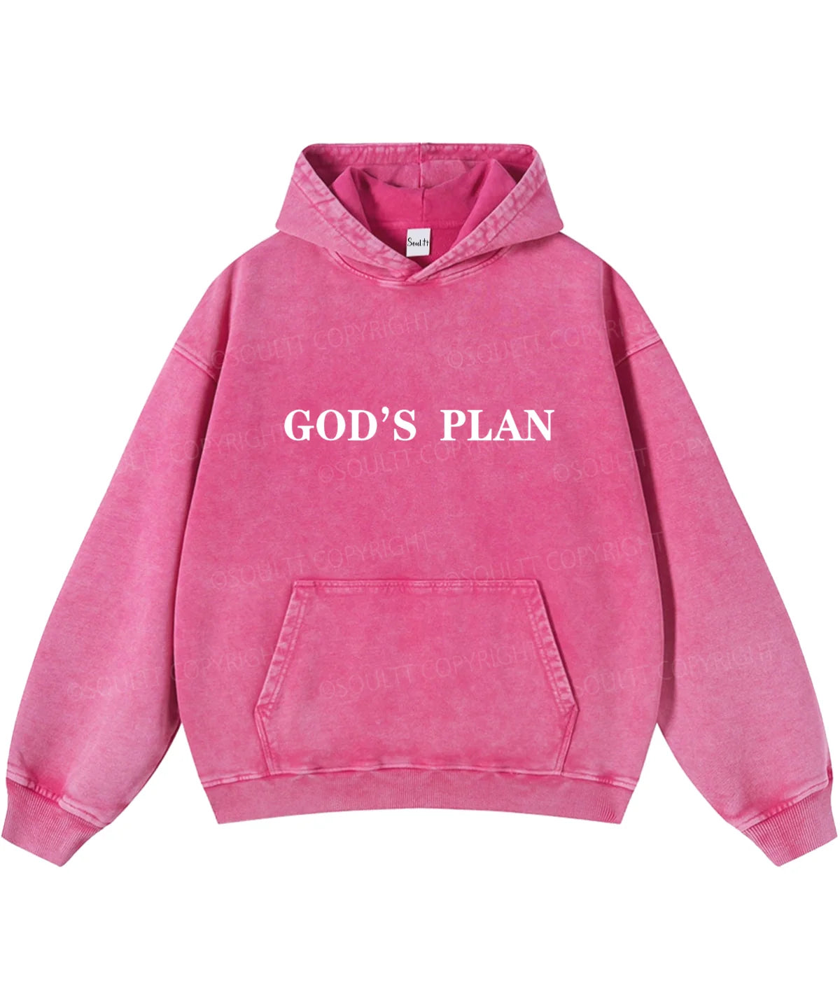 Your Plan God's Plan Double Sided Washed Christian Hoodie