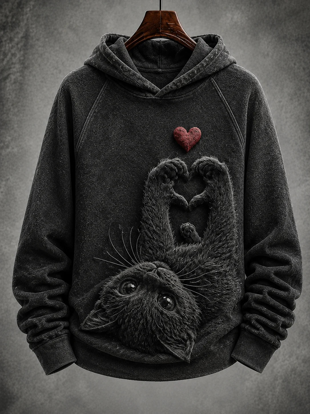 Women's Vintage Cat Print Hoodie