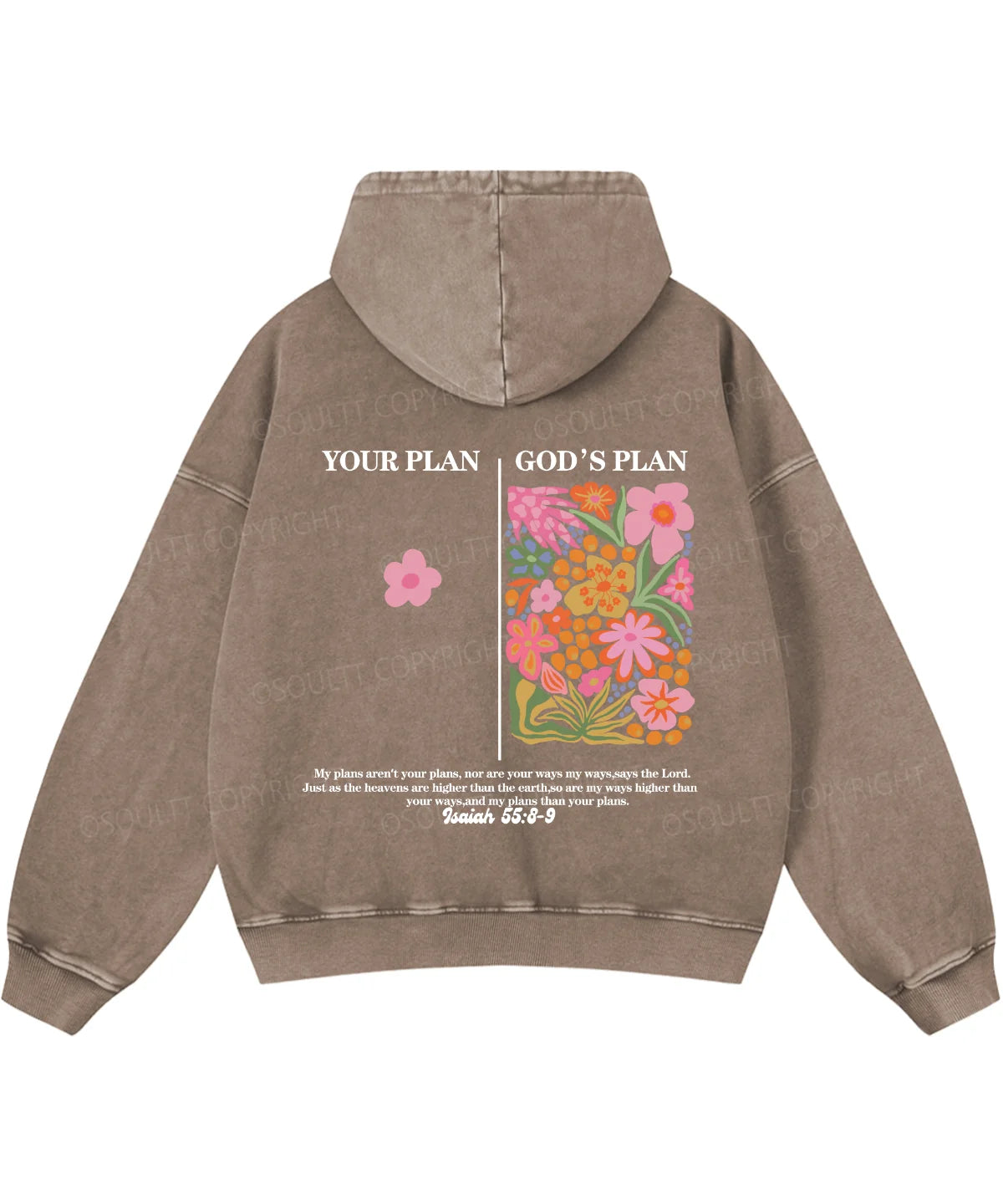 Your Plan God's Plan Double Sided Washed Christian Hoodie