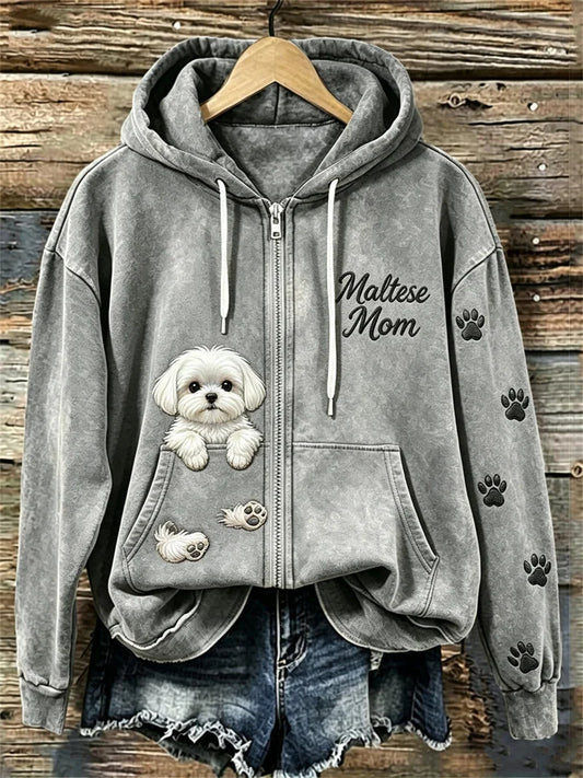Women's Vintage Animal Print Hoodie