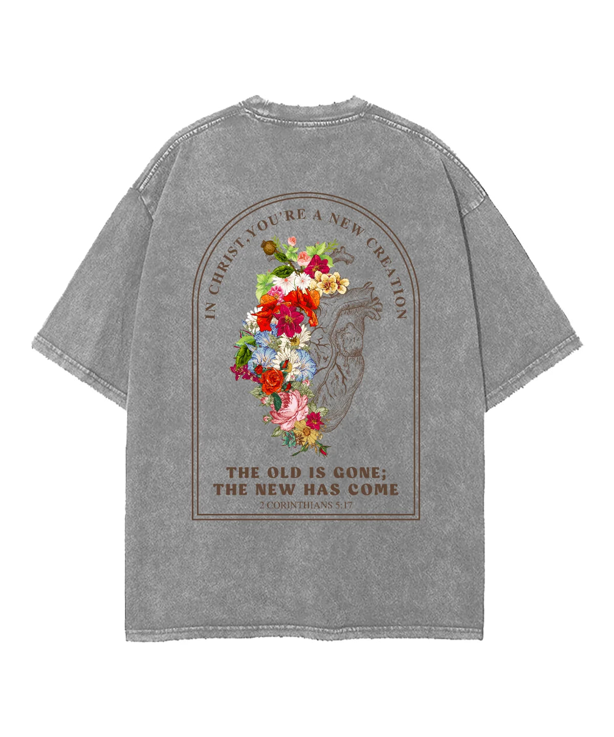 You're A New Creation Double Sided Washed Christian T-shirt