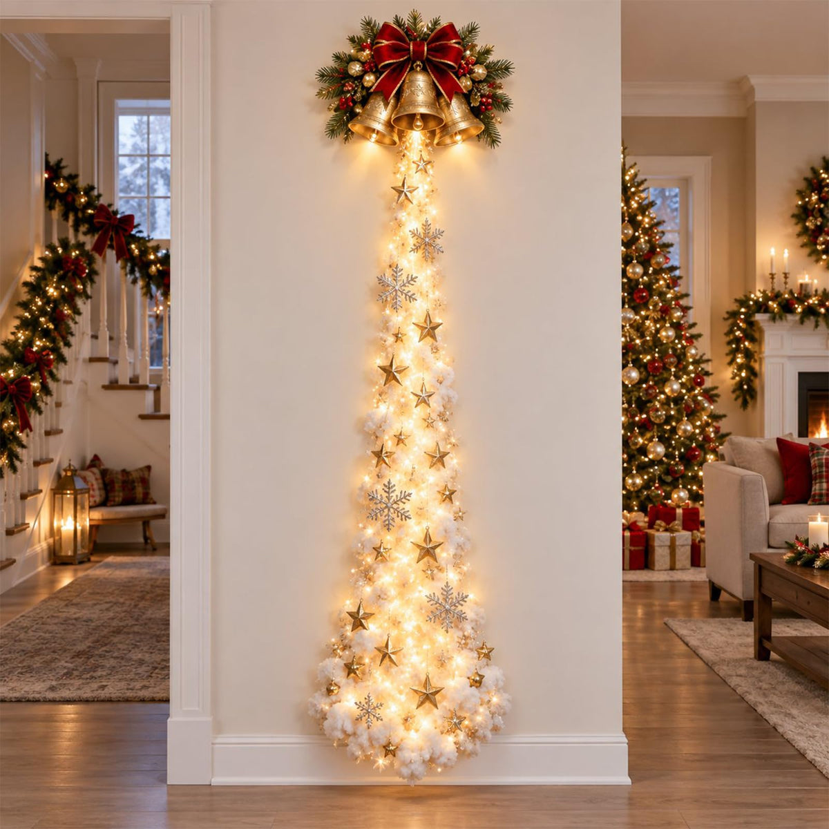 Christmas Magic Trail Wall Light – Warm White LED Holiday Wall Decor