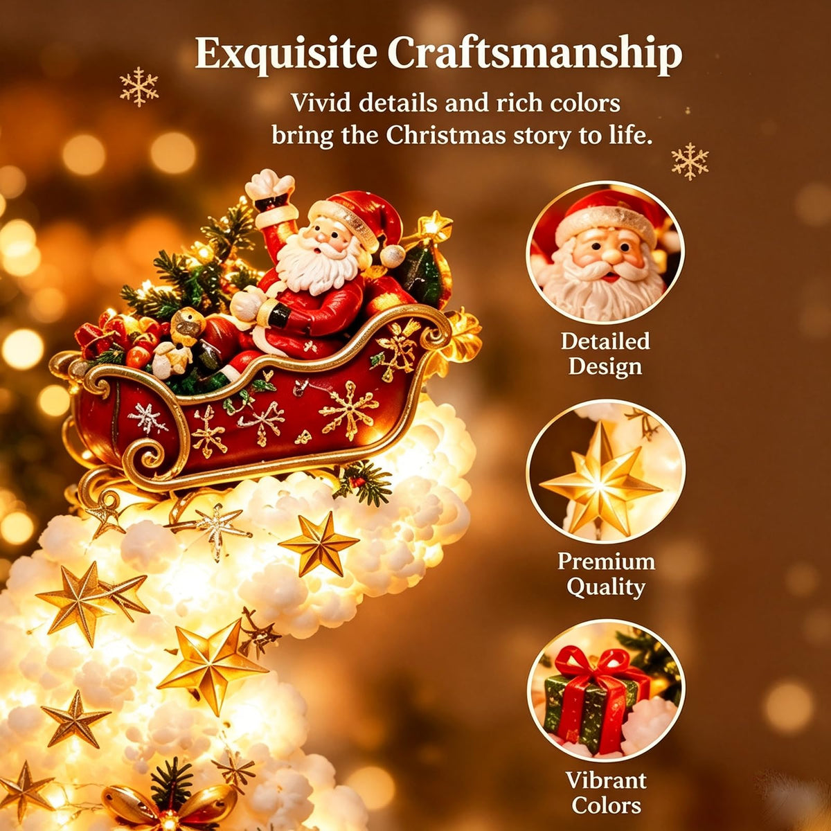 Christmas Magic Trail Wall Light – Warm White LED Holiday Wall Decor