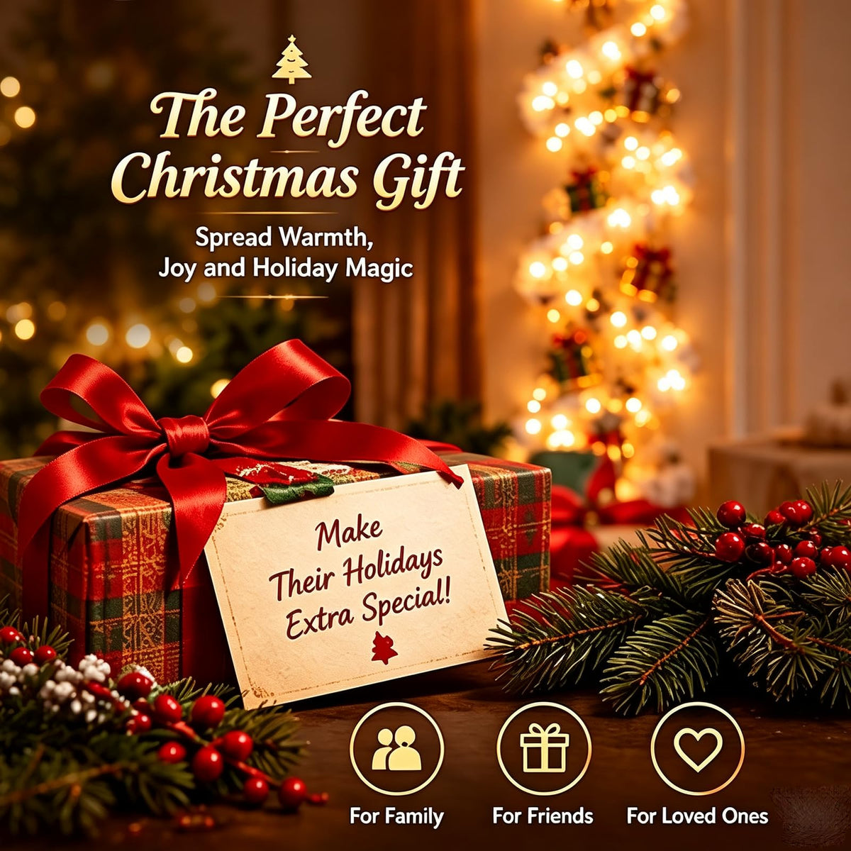 Christmas Magic Trail Wall Light – Warm White LED Holiday Wall Decor