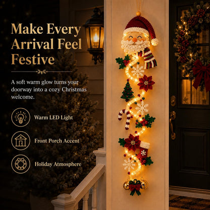 Glowing Christmas Door Hanger – Warm LED Holiday Wall Decor