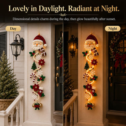 Glowing Christmas Door Hanger – Warm LED Holiday Wall Decor