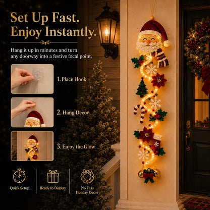 Glowing Christmas Door Hanger – Warm LED Holiday Wall Decor