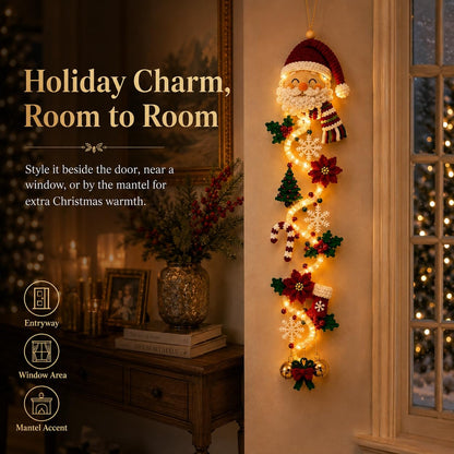 Glowing Christmas Door Hanger – Warm LED Holiday Wall Decor