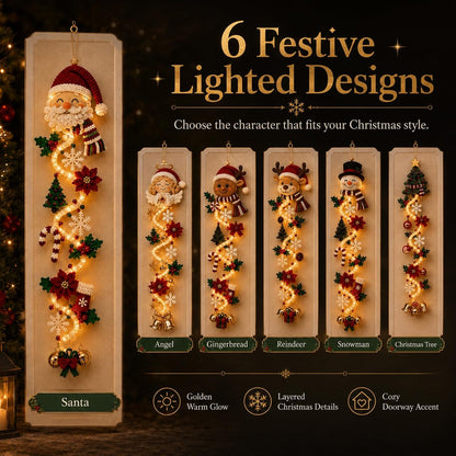 Glowing Christmas Door Hanger – Warm LED Holiday Wall Decor