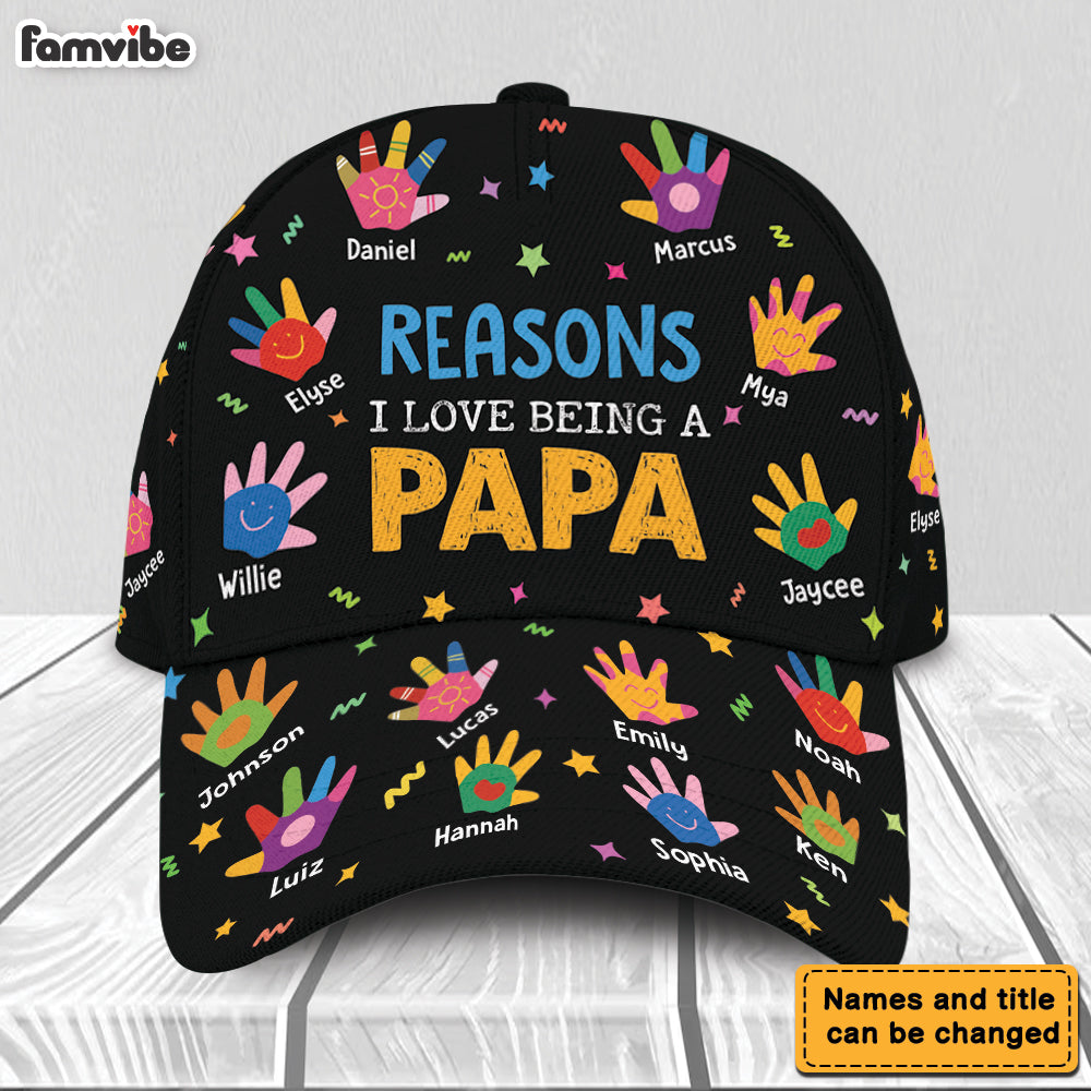 Personalized Reason I Love Being A Grandma/Papa - Custom Kids' Names Cap 37991