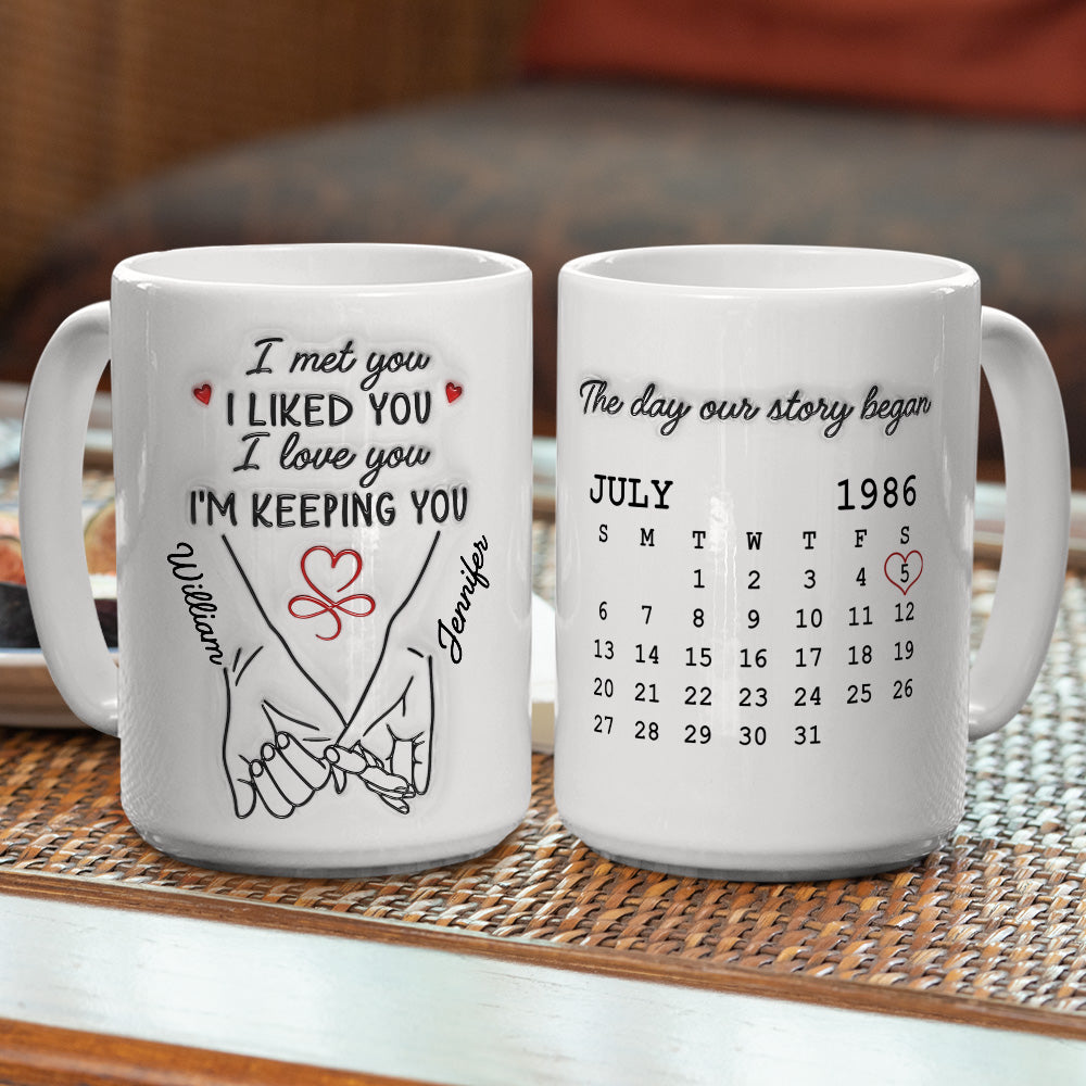 I Met You I Liked You I Love You - Personalized Coffee Mug