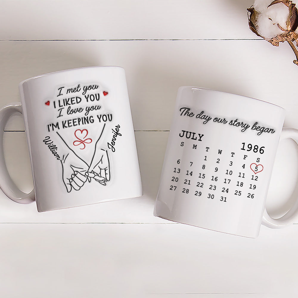 I Met You I Liked You I Love You - Personalized Coffee Mug