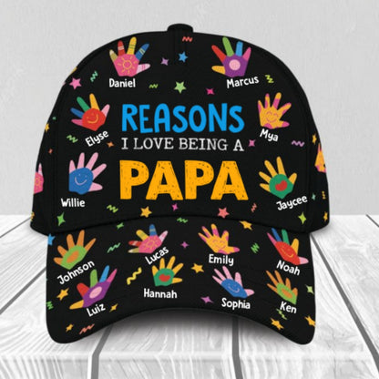 Personalized Reason I Love Being A Grandma/Papa - Custom Kids' Names Cap 37991