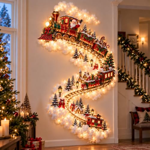 Christmas Magic Trail Wall Light – Warm White LED Holiday Wall Decor