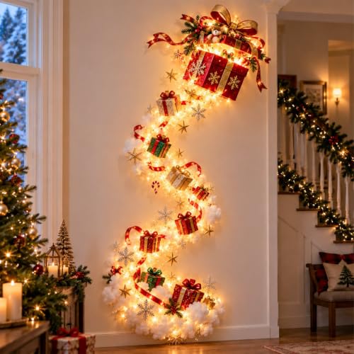 Christmas Magic Trail Wall Light – Warm White LED Holiday Wall Decor