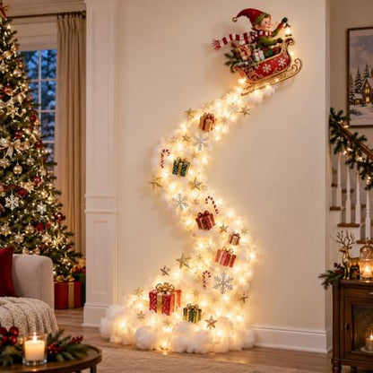 Christmas Magic Trail Wall Light – Warm White LED Holiday Wall Decor