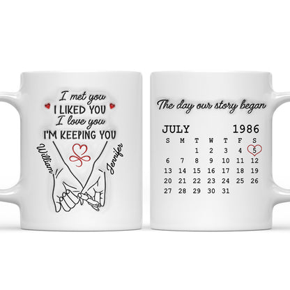 I Met You I Liked You I Love You - Personalized Coffee Mug