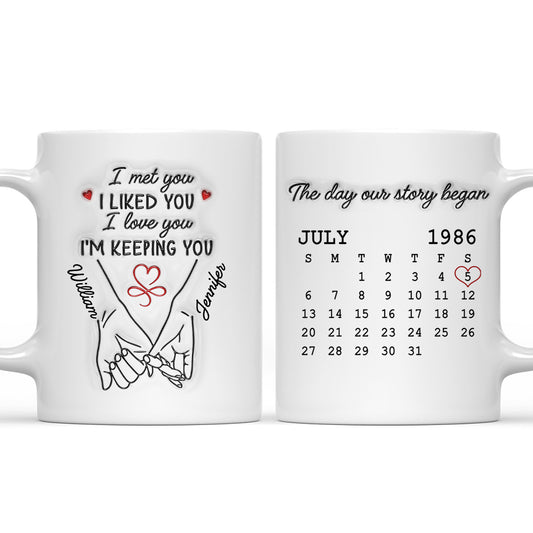 I Met You I Liked You I Love You - Personalized Coffee Mug