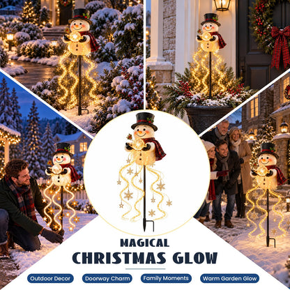 Snowman Magic Fountain Light – Solar LED Christmas Garden Decor