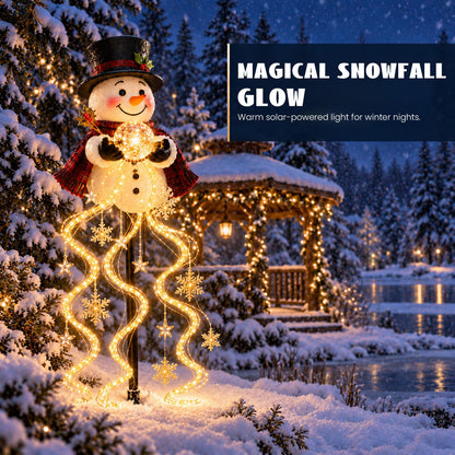 Snowman Magic Fountain Light – Solar LED Christmas Garden Decor