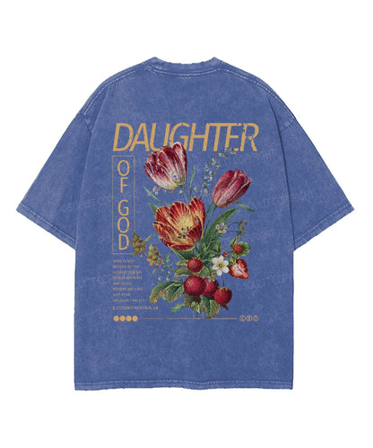 Daughter Of God Double Sided Washed Christian T-shirt
