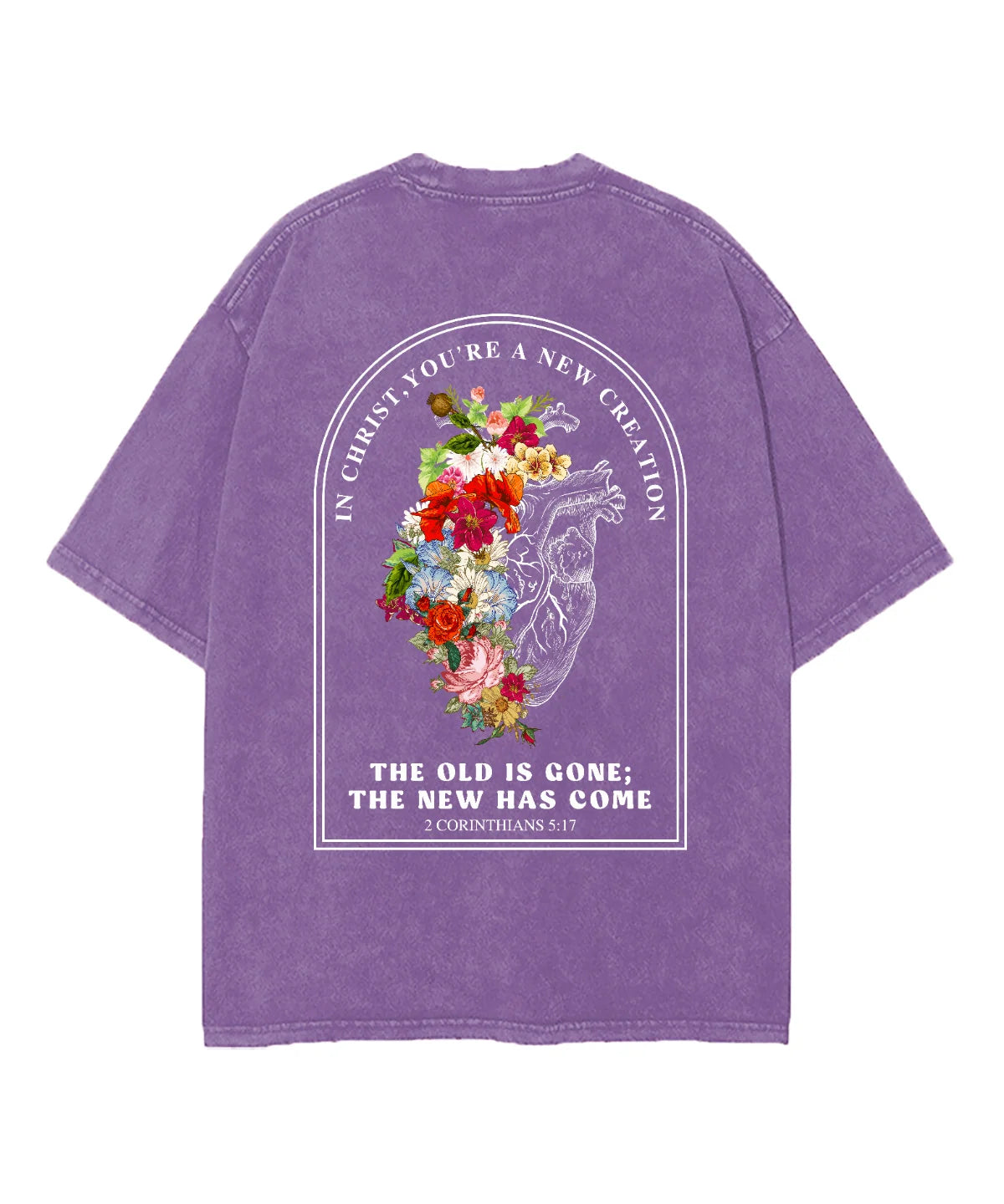 You're A New Creation Double Sided Washed Christian T-shirt