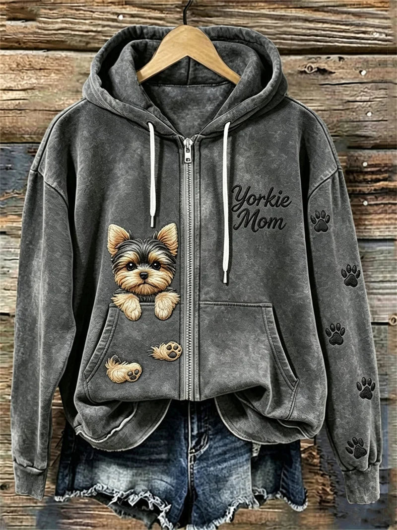 Women's Vintage Animal Print Hoodie