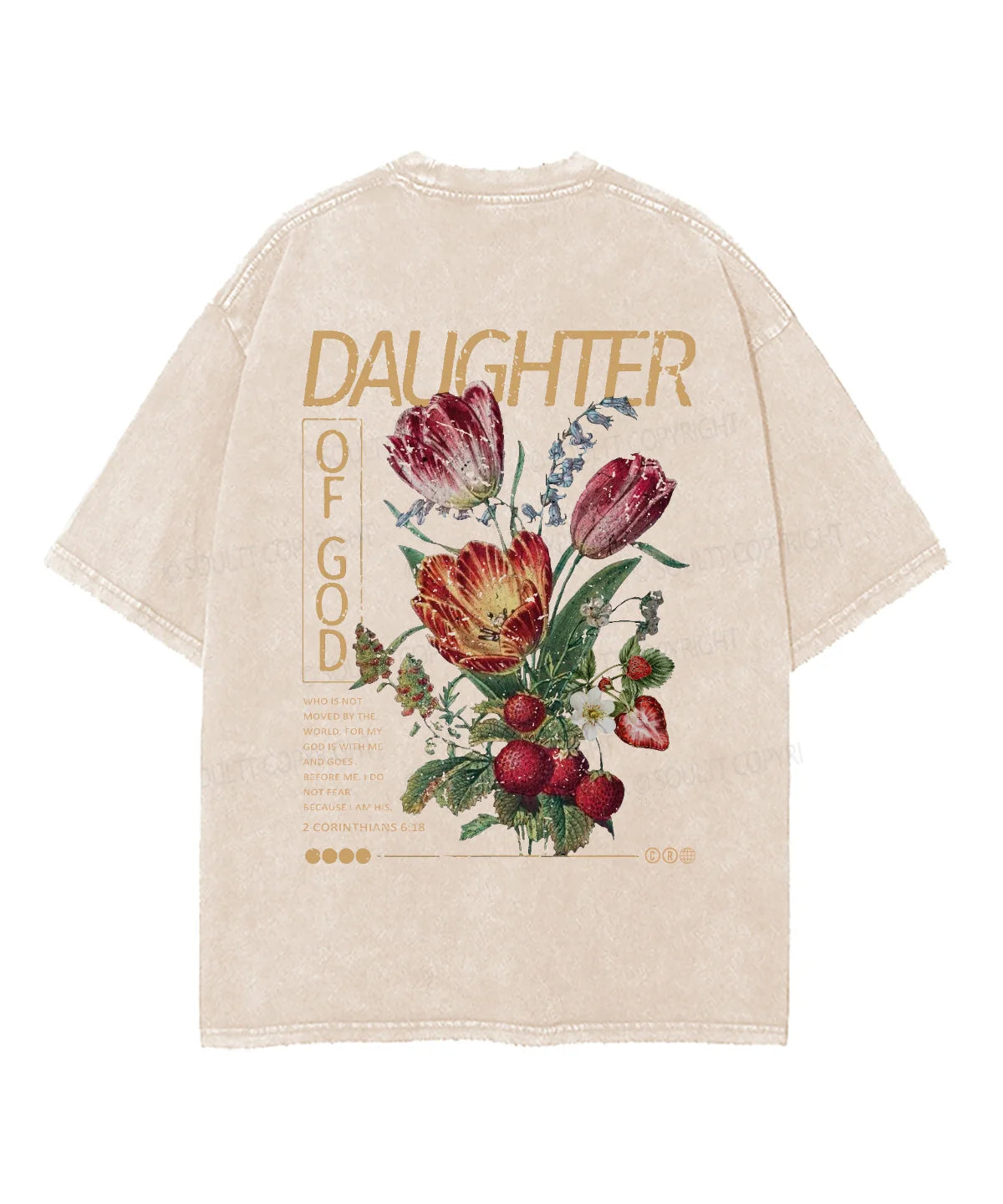 Daughter Of God Double Sided Washed Christian T-shirt