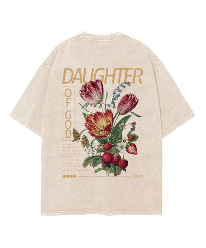 Daughter Of God Double Sided Washed Christian T-shirt