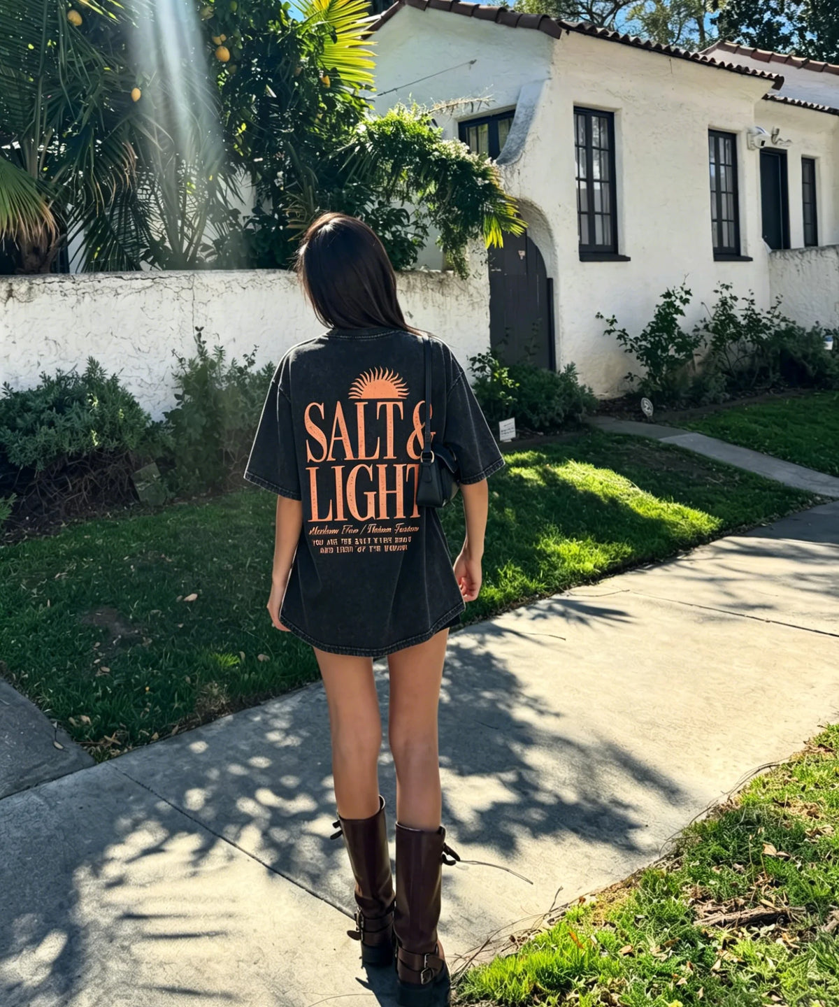 Salt & Light Double Sided Unisex Washed Christian T-shirt