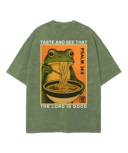 The Lord Is Good Double Sided Unisex Washed Christian T-shirt