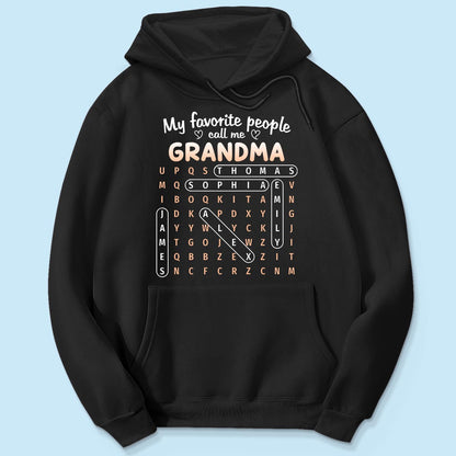 Favorite People Call Me Grandma Word Search Puzzle - Personalized Shirt - Mother's Day Gift For Grandma