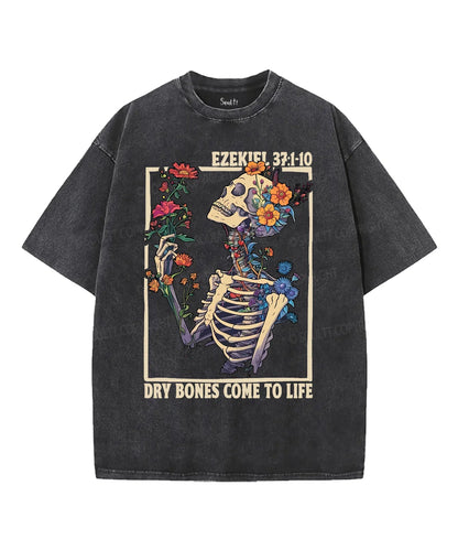 Dry Bones Come To Life Unisex Washed Christian T-shirt