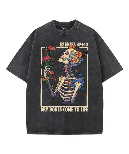 Dry Bones Come To Life Unisex Washed Christian T-shirt