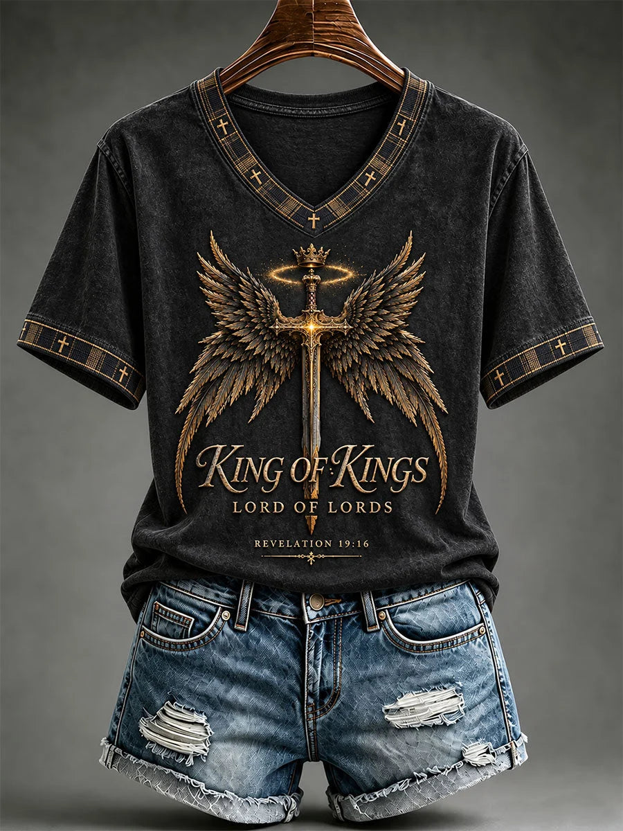 Women's King Of Kings Lord Of Lords Print T-shirt