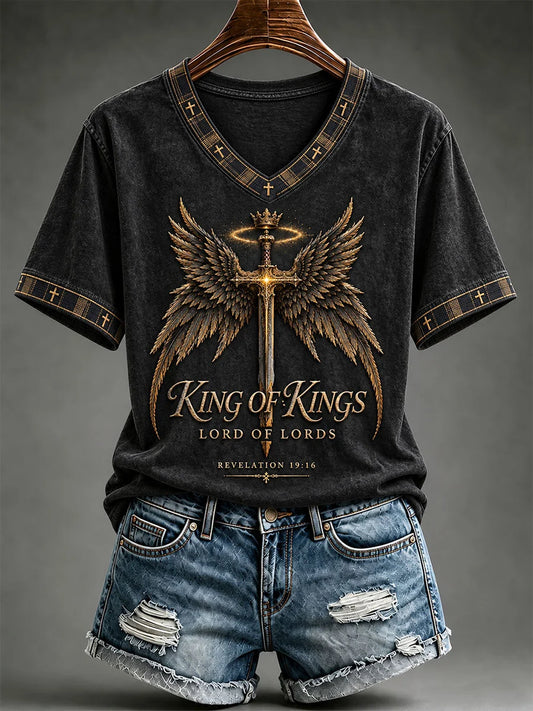 Women's King Of Kings Lord Of Lords Print T-shirt