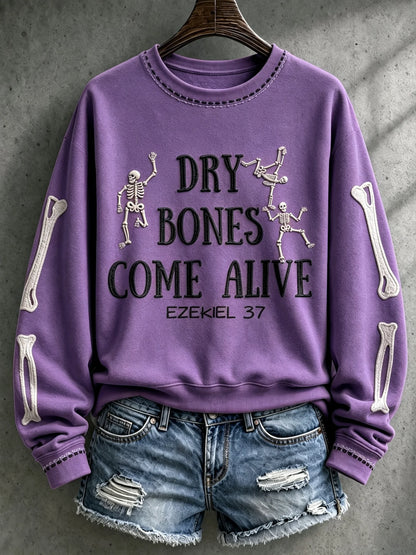 Women's Casual Printed Long-Sleeve Sweatshirt