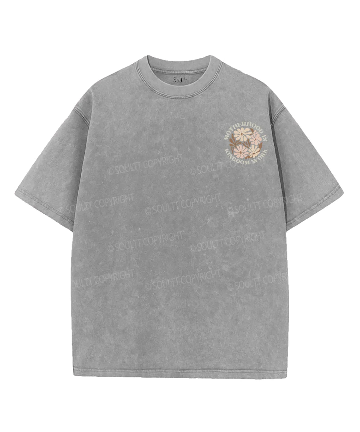 Motherhood Is Kingdom Work Double Sided Washed Christian T-shirt