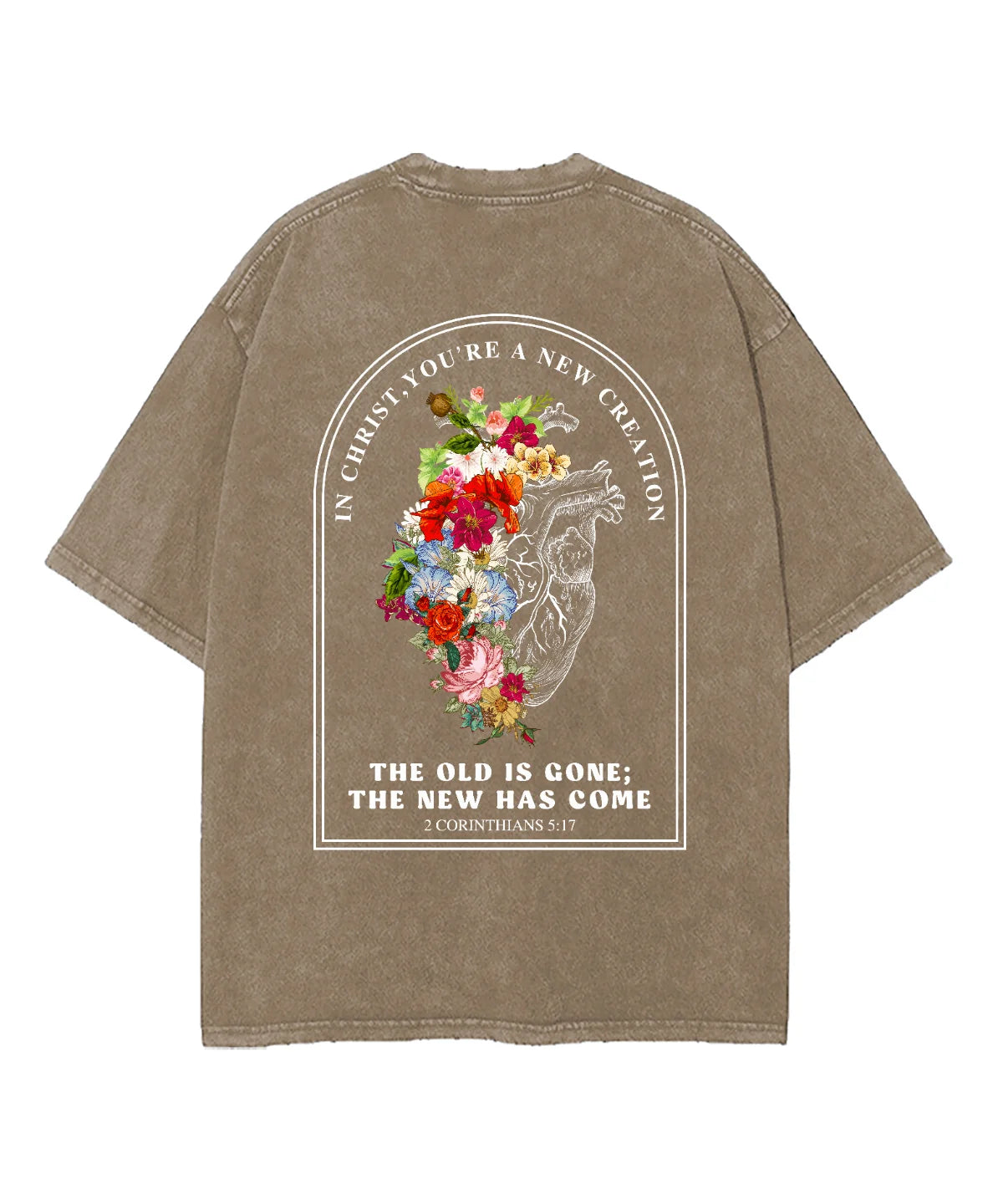You're A New Creation Double Sided Washed Christian T-shirt