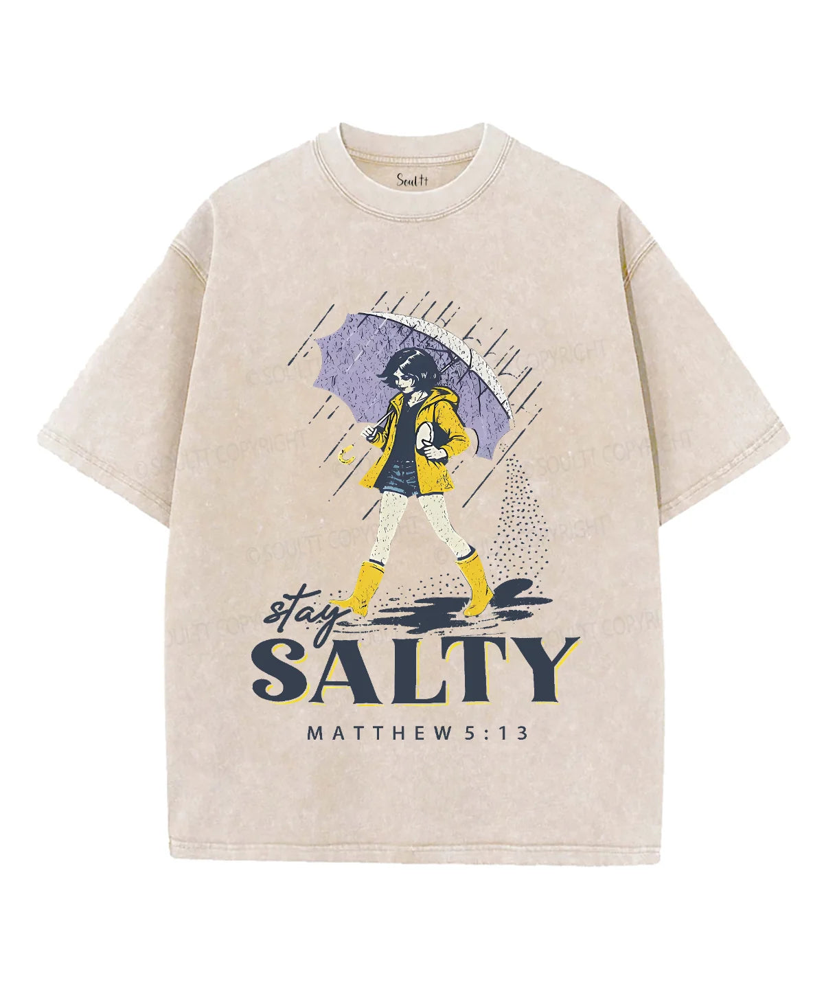 Stay Salty Unisex Washed Christian T-shirt
