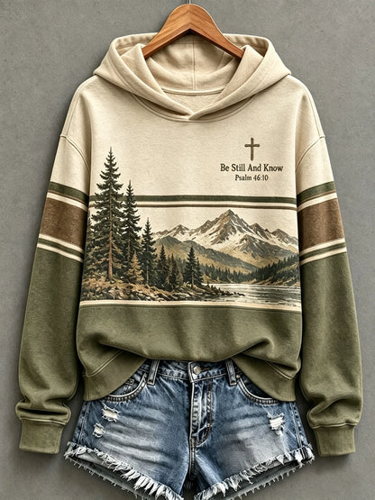 Women's Be Still And Know Psalm 46:10 Printed Sweatshirt