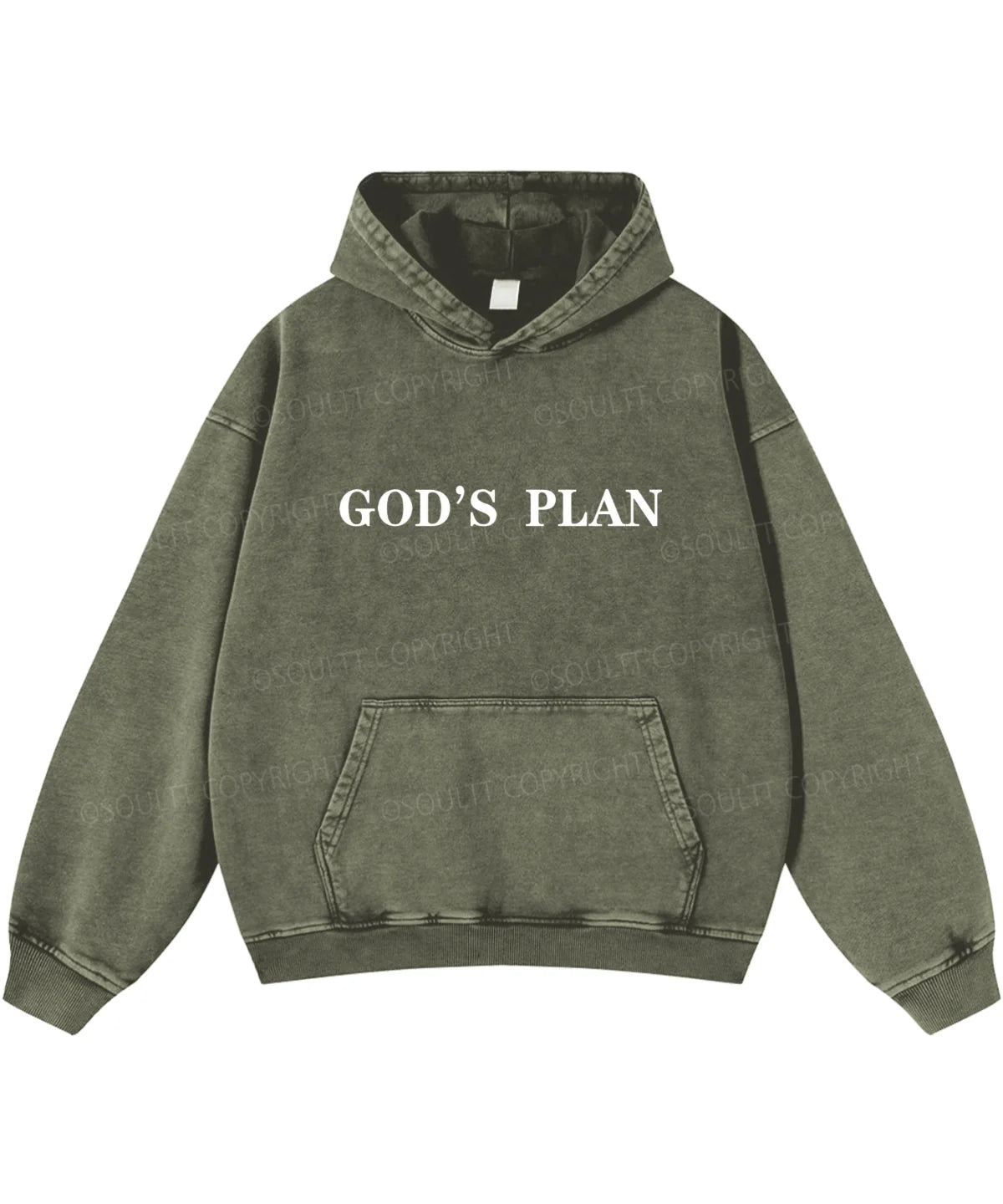 Your Plan God's Plan Double Sided Washed Christian Hoodie