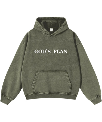 Your Plan God's Plan Double Sided Washed Christian Hoodie