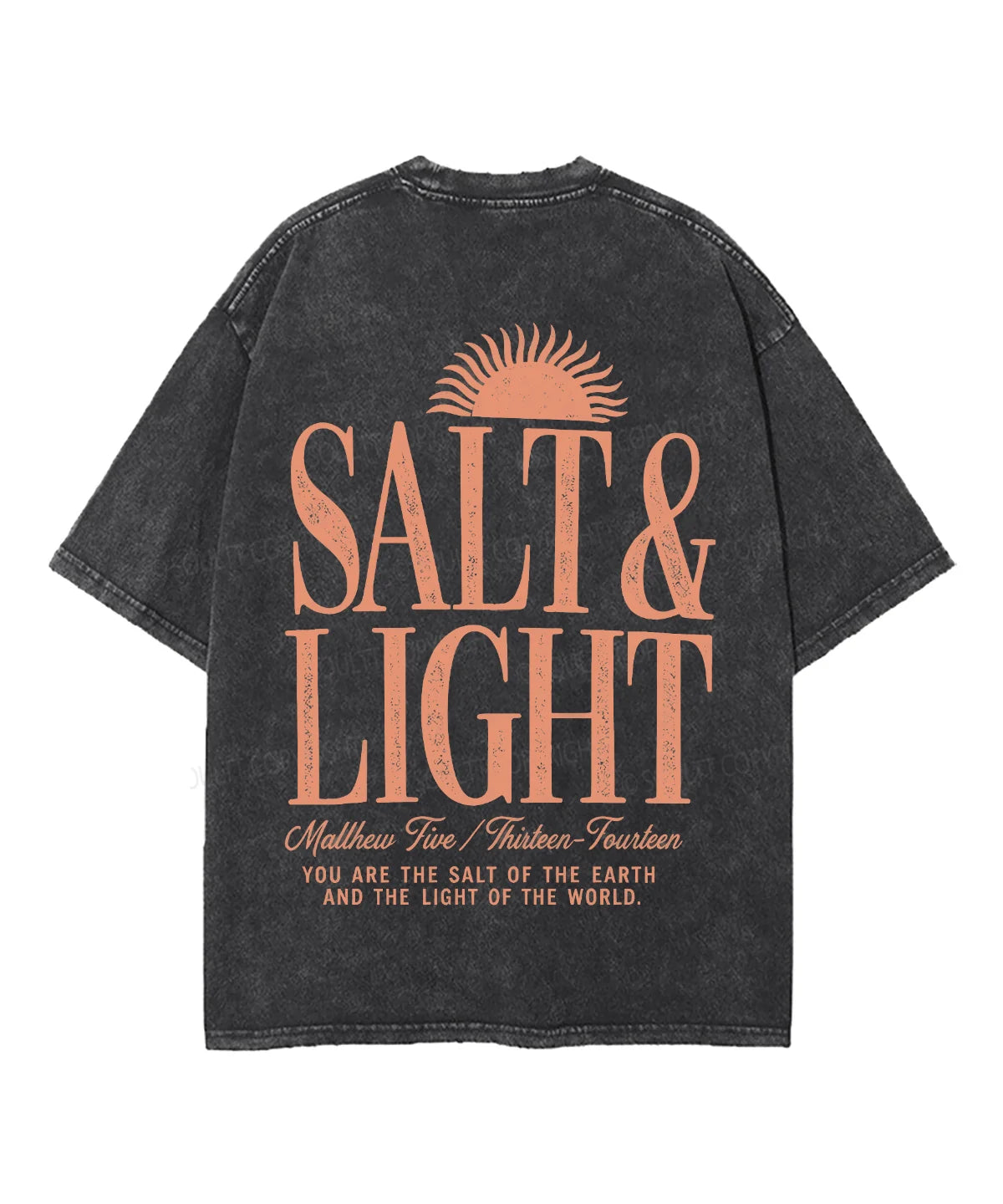Salt & Light Double Sided Unisex Washed Christian T-shirt