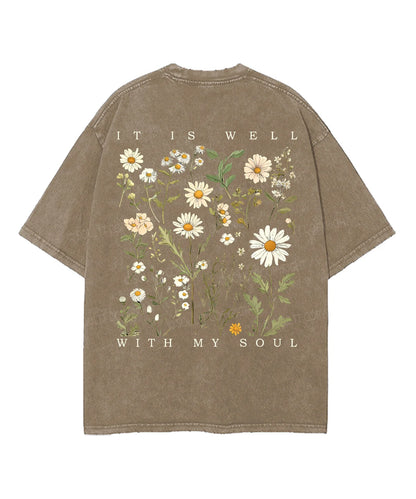 It Is Well With My Soul Double Sided Unisex Washed Christian T-shirt