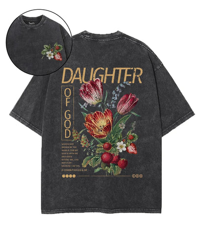Daughter Of God Double Sided Washed Christian T-shirt